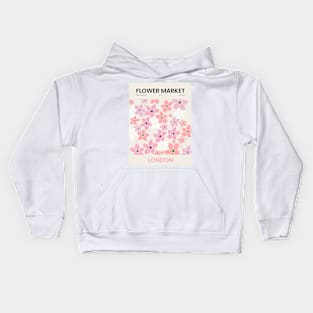 Flower Market Pink-White London Design Kids Hoodie